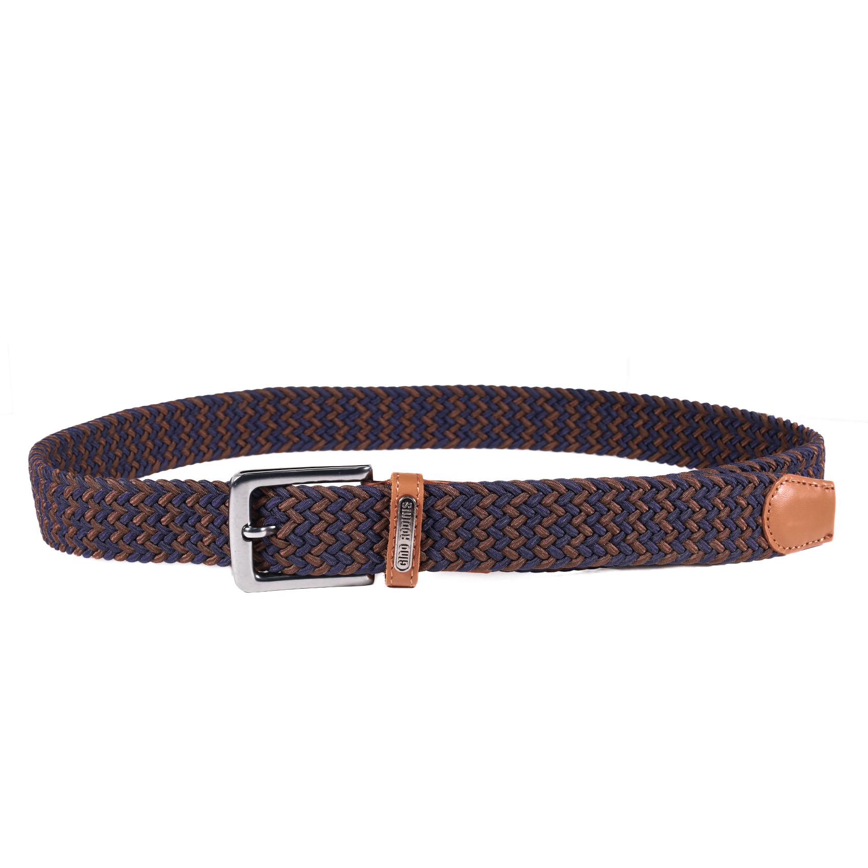 CINTURÓN ELASTICADO HOMBRE GINO RODINIS 2515 TALLA S-M AZUL/MARRON - 3