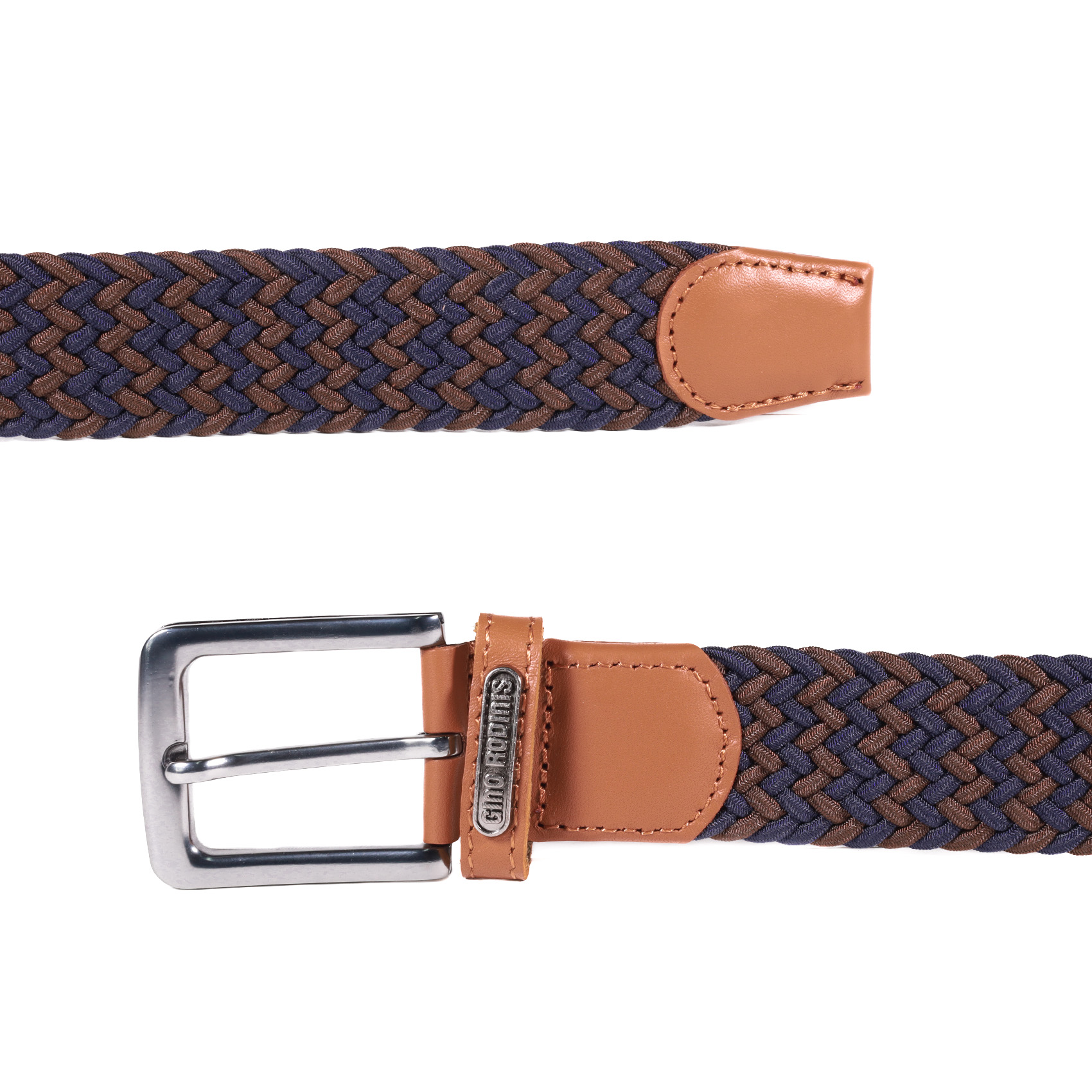CINTURÓN ELASTICADO HOMBRE GINO RODINIS 2515 TALLA S-M AZUL/MARRON - 4