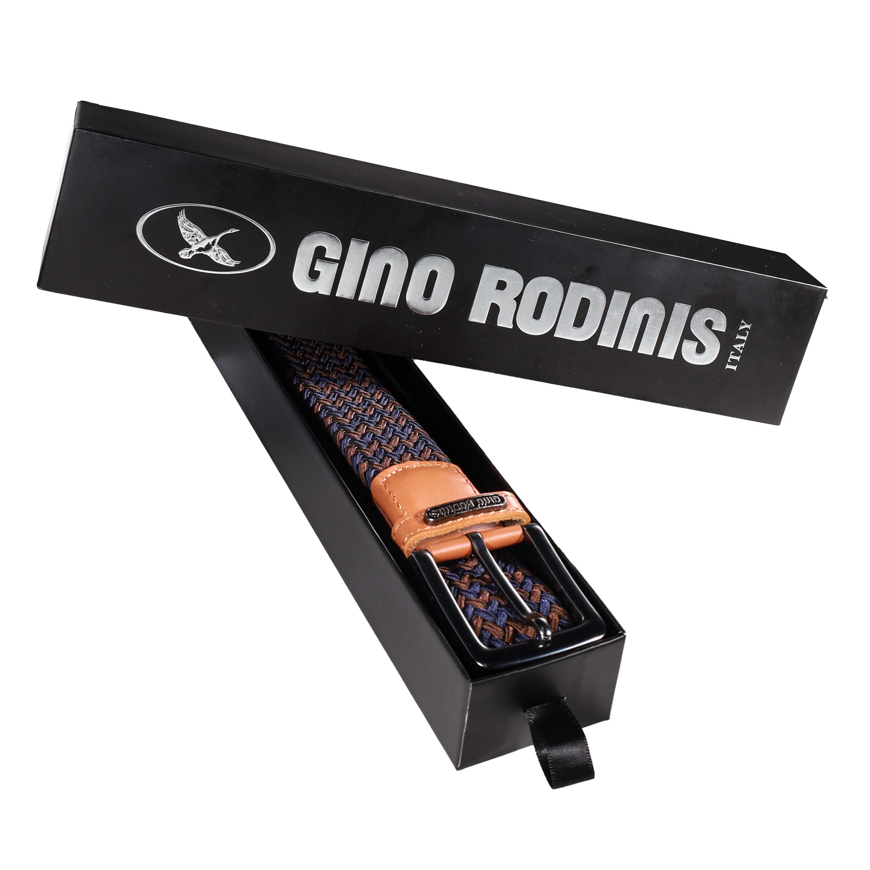 CINTURÓN ELASTICADO HOMBRE GINO RODINIS 2515 TALLA S-M AZUL/MARRON - 5