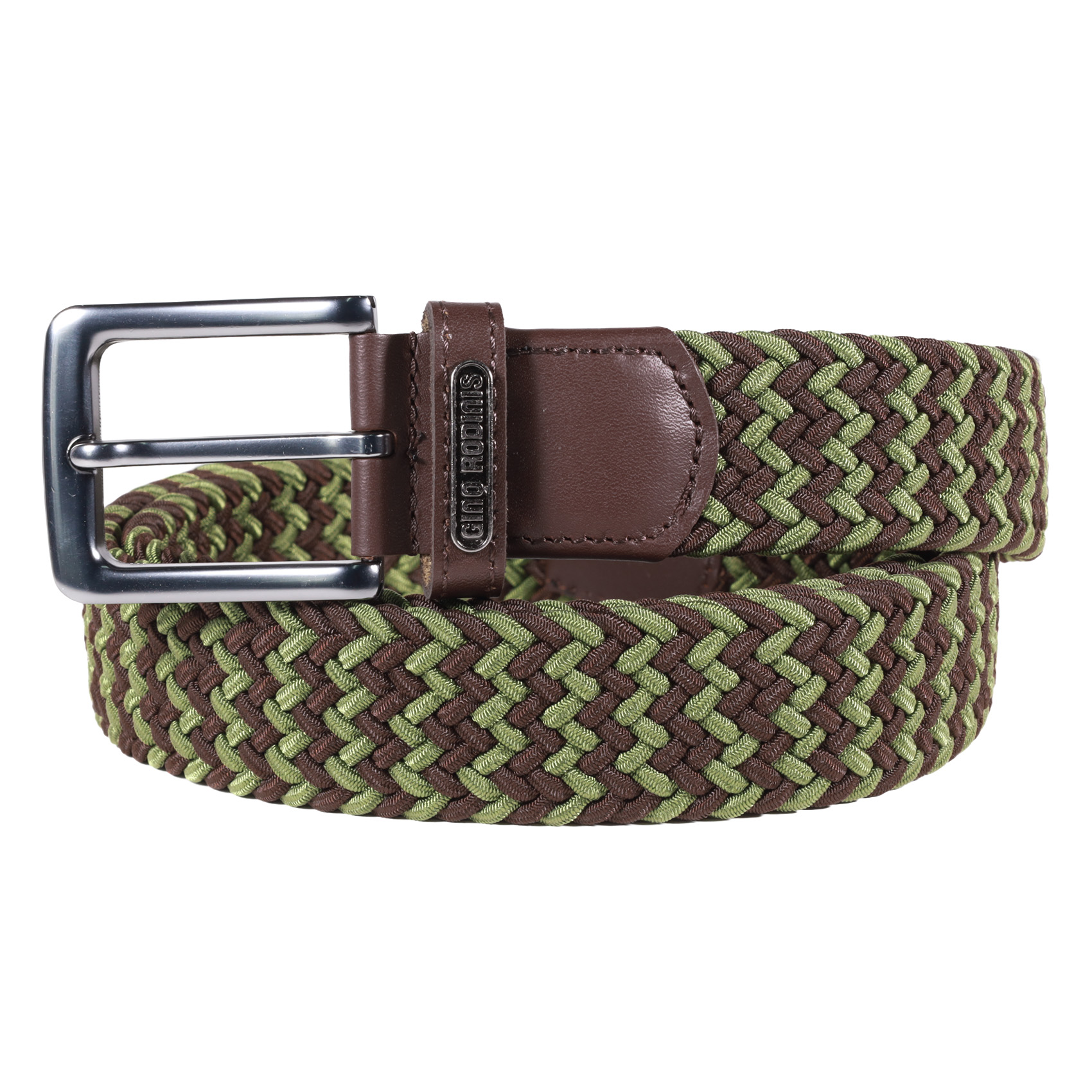 CINTURÓN ELASTICADO HOMBRE GINO RODINIS 2517 TALLA L-XL VERDE/MARRON - 1