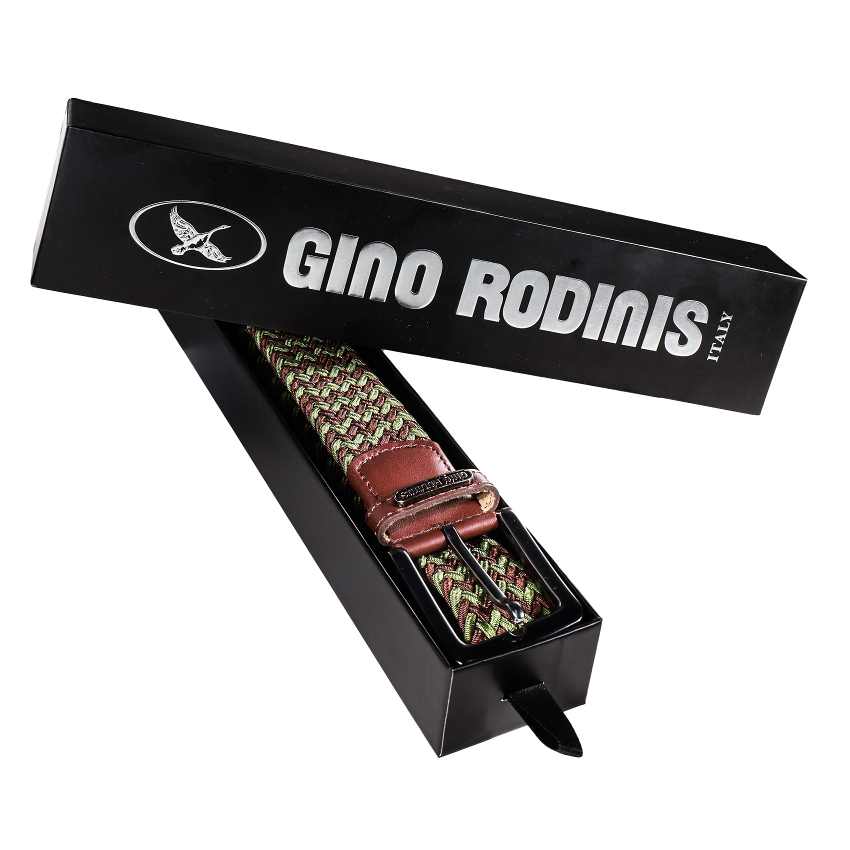 CINTURÓN ELASTICADO HOMBRE GINO RODINIS 2517 TALLA L-XL VERDE/MARRON - 5