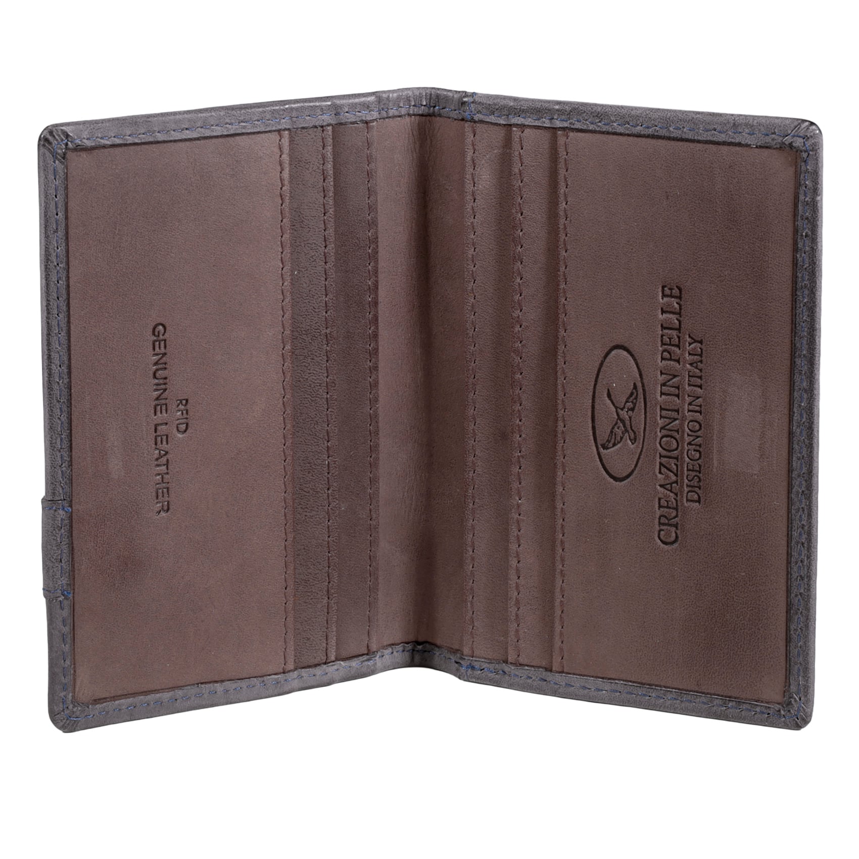 TARJETERO DE CUERO HOMBRE TEXAS 1.165 GRIS/MARRÓN - 3