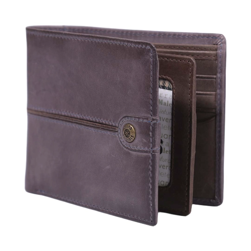 BILLETERA DE CUERO HOMBRE TEXAS 162 GRIS/MARRÓN - 1