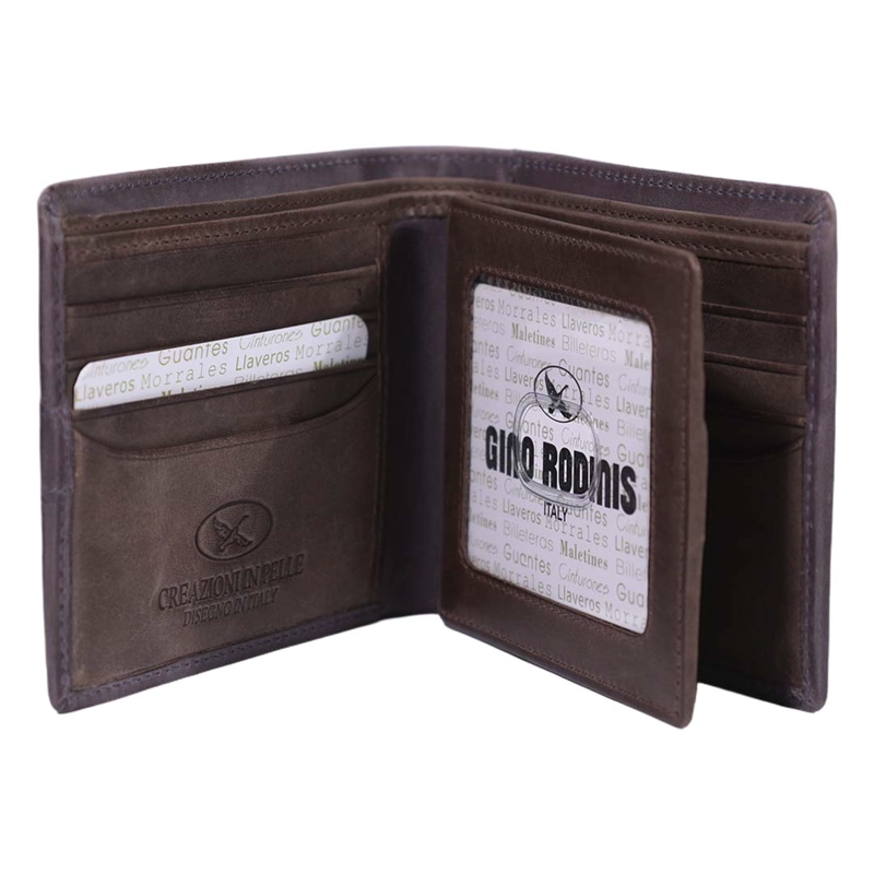BILLETERA DE CUERO HOMBRE TEXAS 162 GRIS/MARRÓN - 2