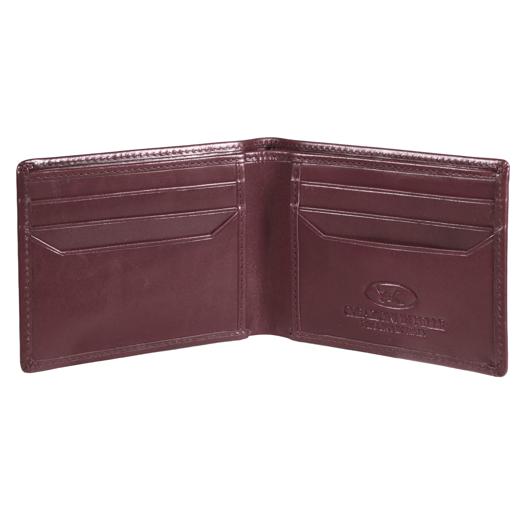 BILLETERA DE CUERO HOMBRE BOLONIA 1170 | EN COLOR ROJO - 3