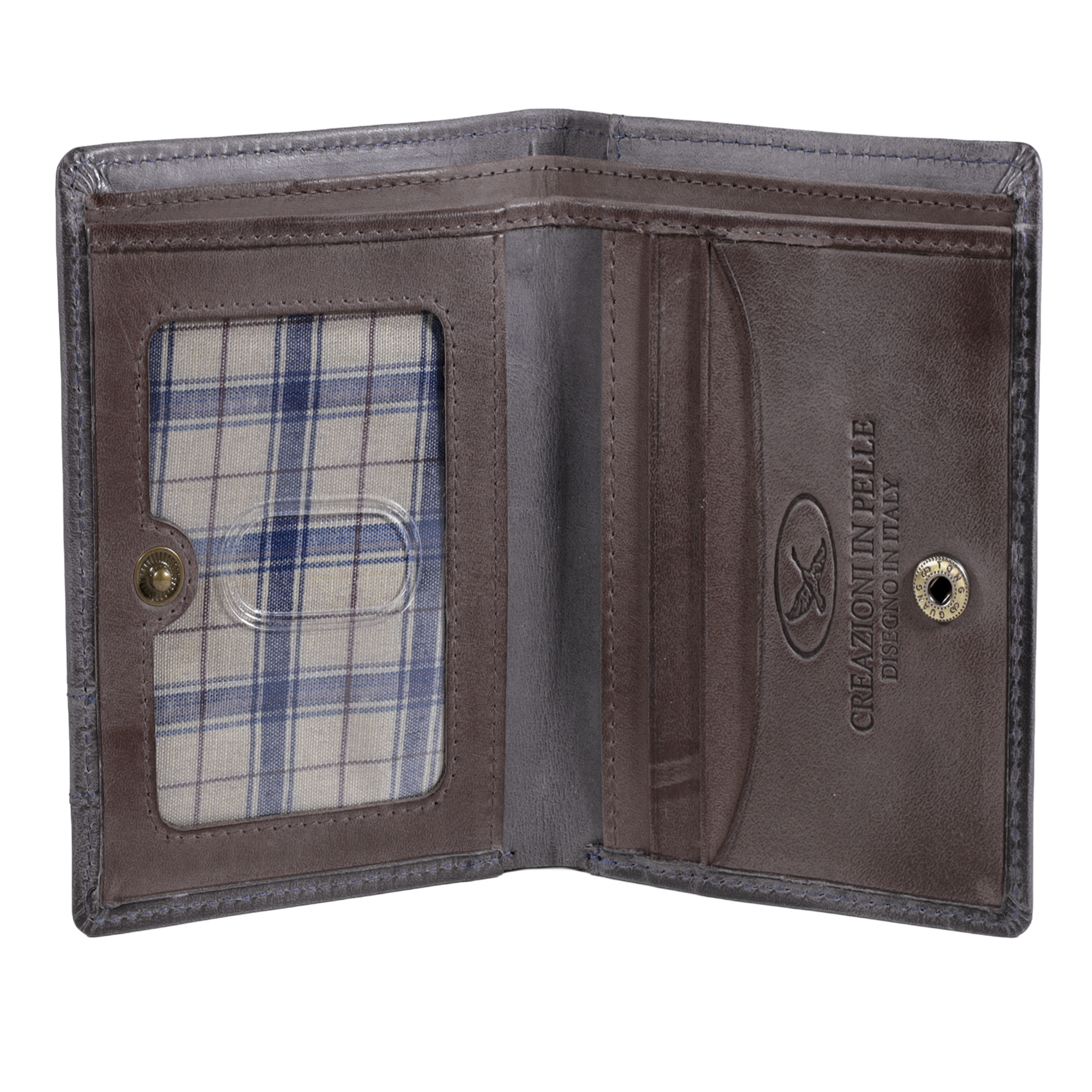 BILLETERA DE CUERO HOMBRE TEXAS 1.161 GRIS/MARRÓN - 3