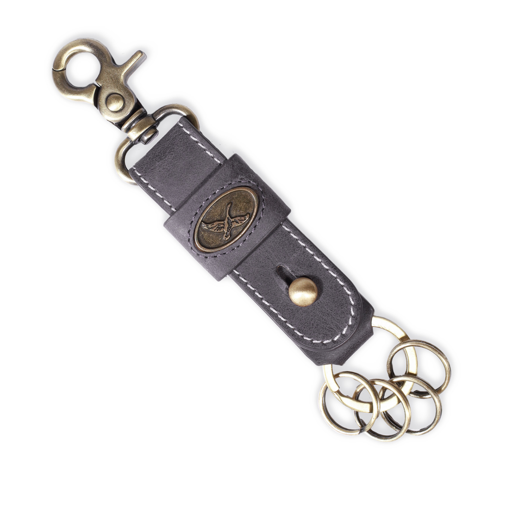 LLAVERO CUERO HOMBRE GINO RODINIS LL113 GRIS - 1
