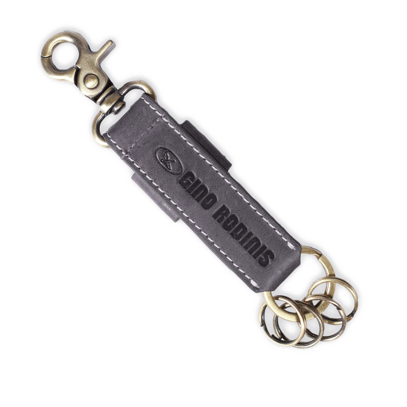 LLAVERO CUERO HOMBRE GINO RODINIS LL113 GRIS - 3