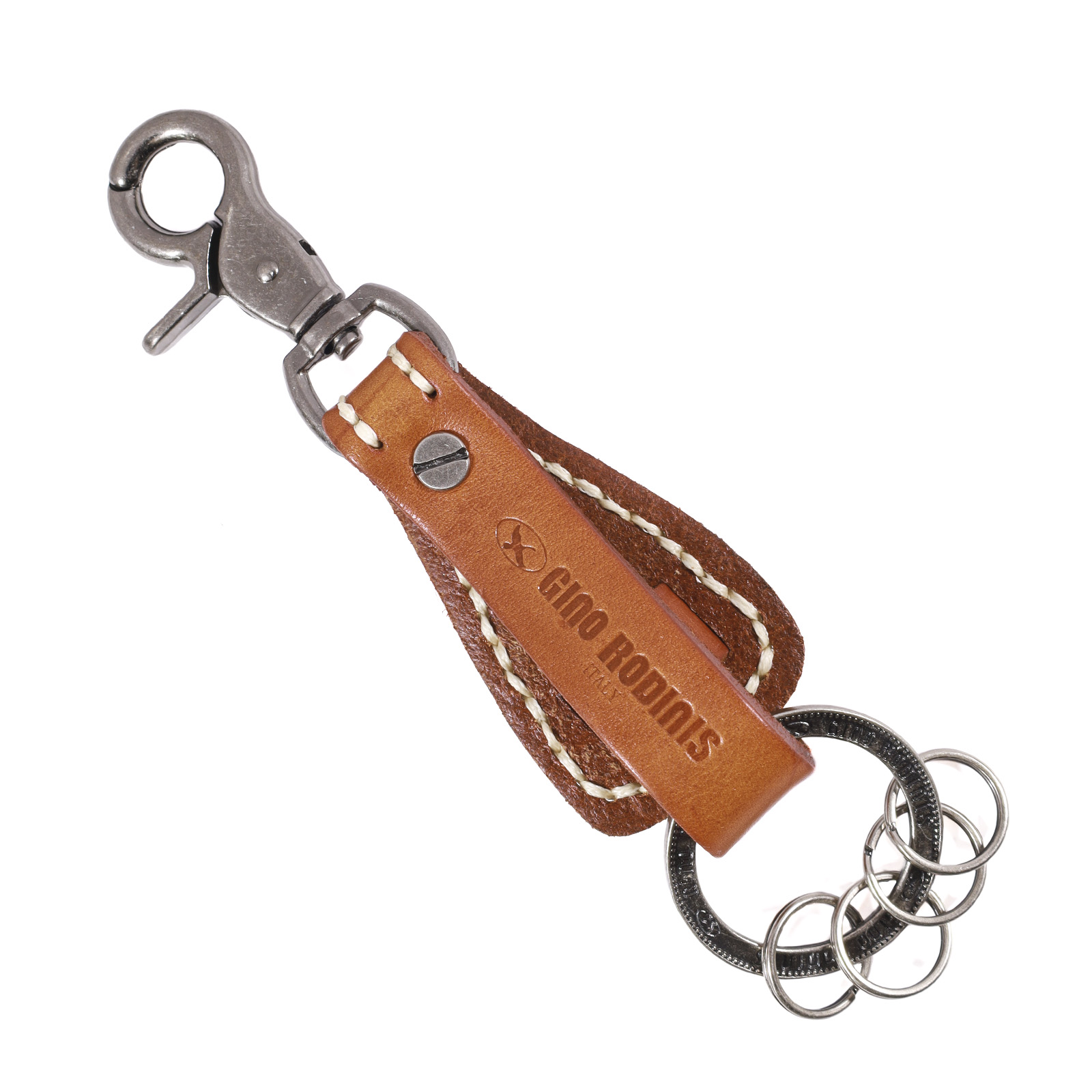 LLAVERO CUERO HOMBRE GINO RODINIS LL119 CAMEL - 4