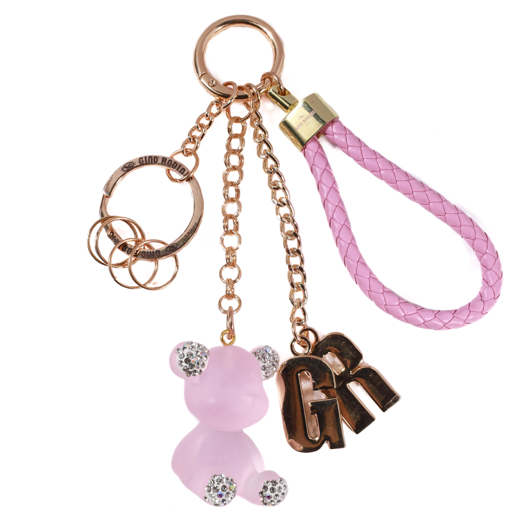 LLAVERO Y COLGANTE DE BOLSO MUJER GINO RODINIS LL138 ROSADO - 1