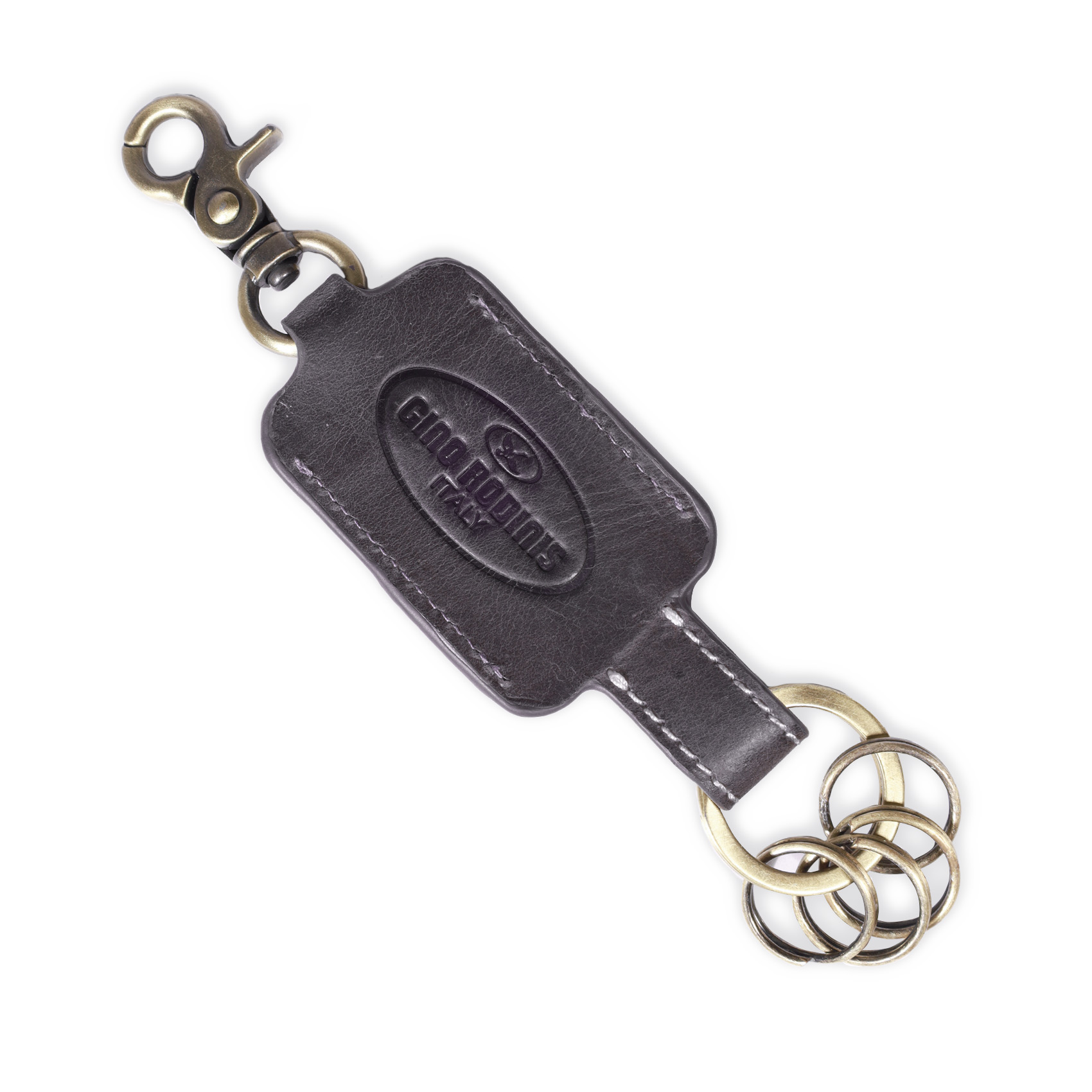 LLAVERO CUERO HOMBRE  GINO RODINIS  LL115 GRIS - 3