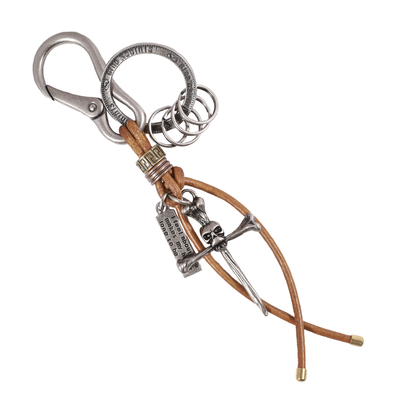 LLAVERO CUERO HOMBRE GINO RODINIS LL121 CAMEL - 1