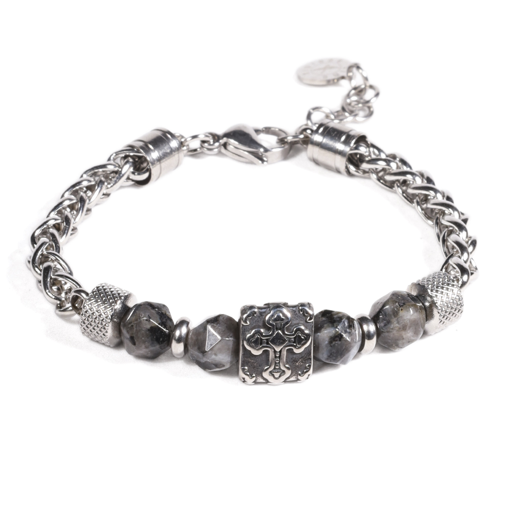 BRAZALETE UNISEX GINO RODINIS B531 | NEGRO/PLATEADO - 1