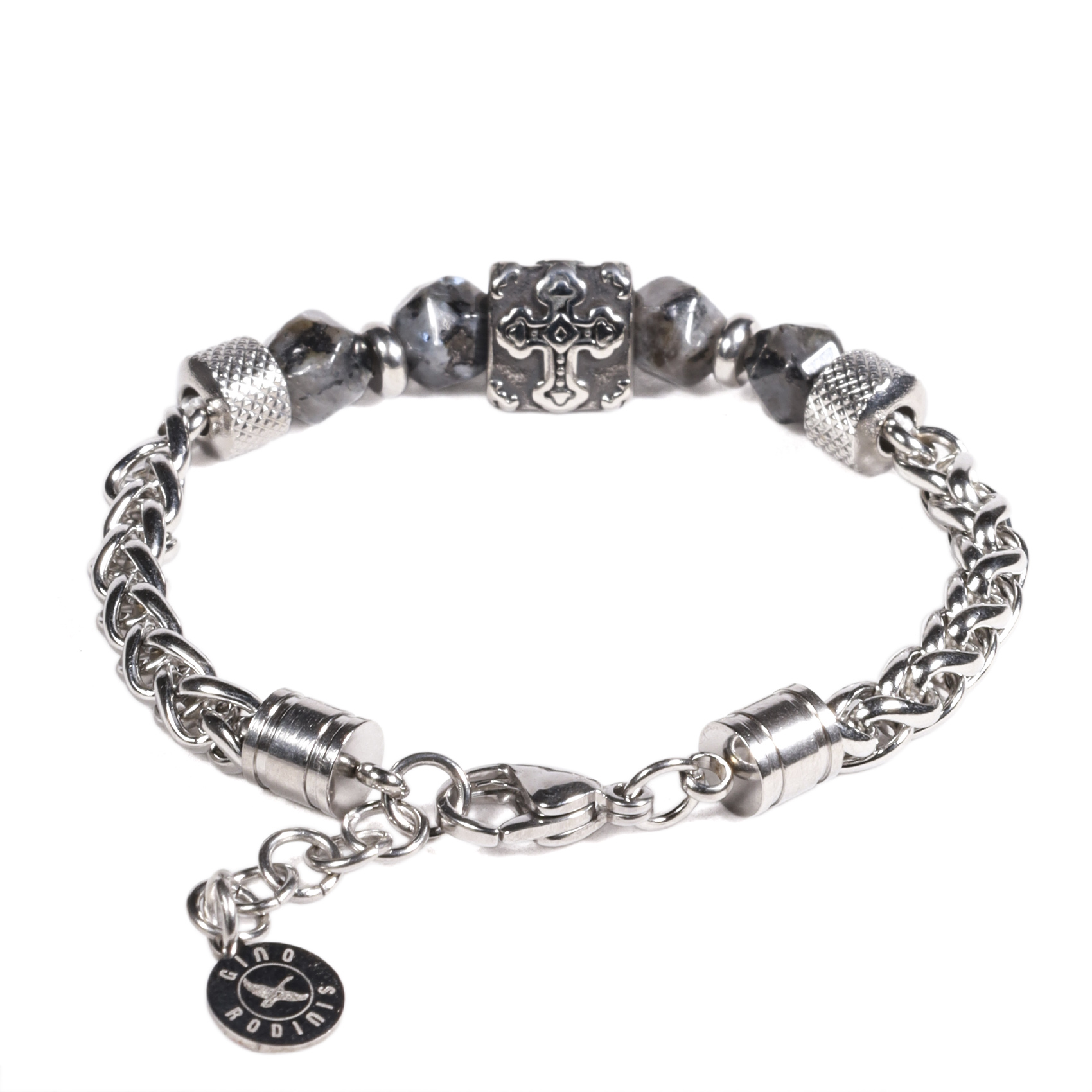 BRAZALETE UNISEX GINO RODINIS B531 | NEGRO/PLATEADO - 2