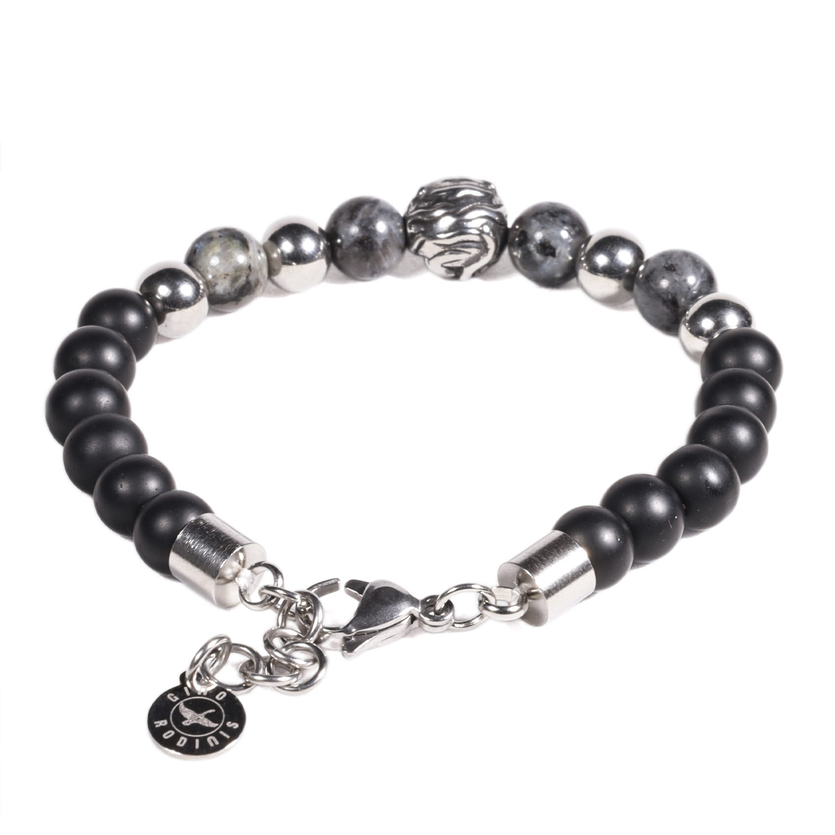 BRAZALETE UNISEX GINO RODINIS B535 | NEGRO/PLATEADO - 2