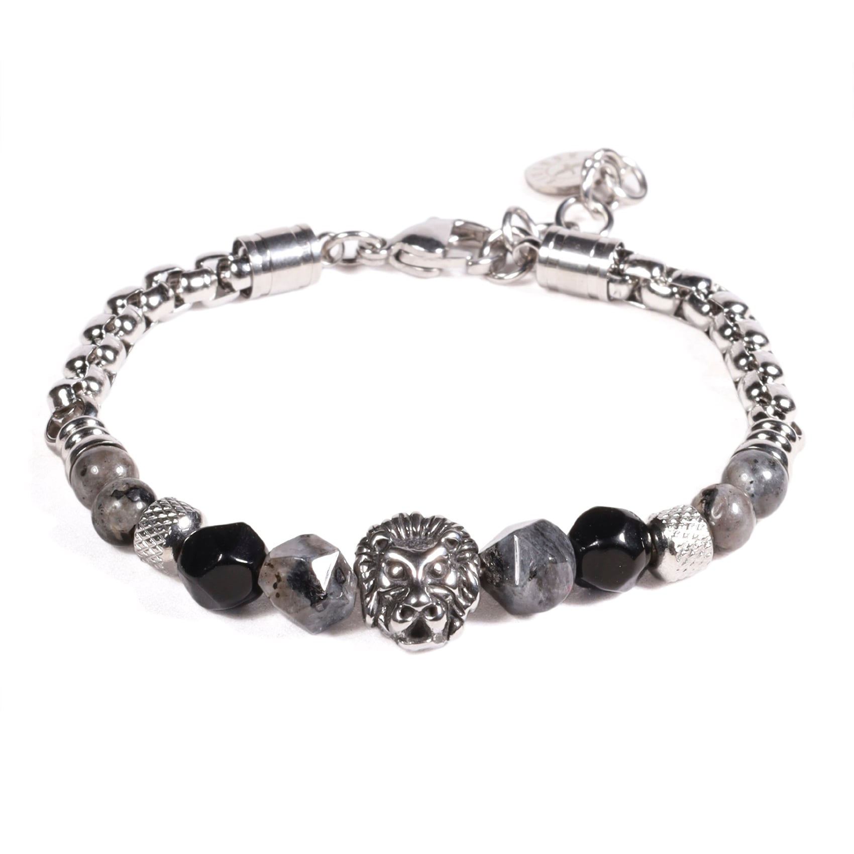 BRAZALETE UNISEX GINO RODINIS B536 | NEGRO/PLATEADO - 1