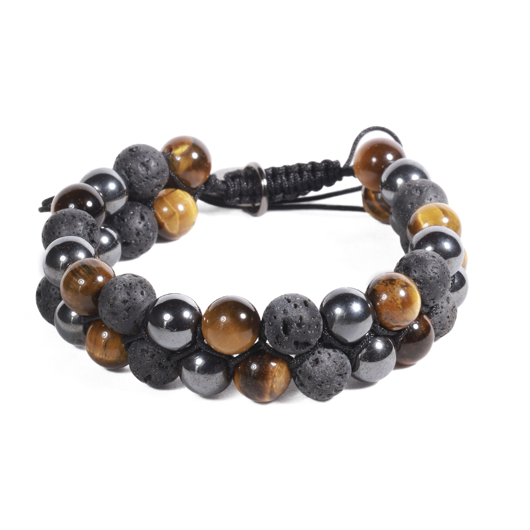 BRAZALETE UNISEX GINO RODINIS B503 | BEIGE/NEGRO/ACERO - 1