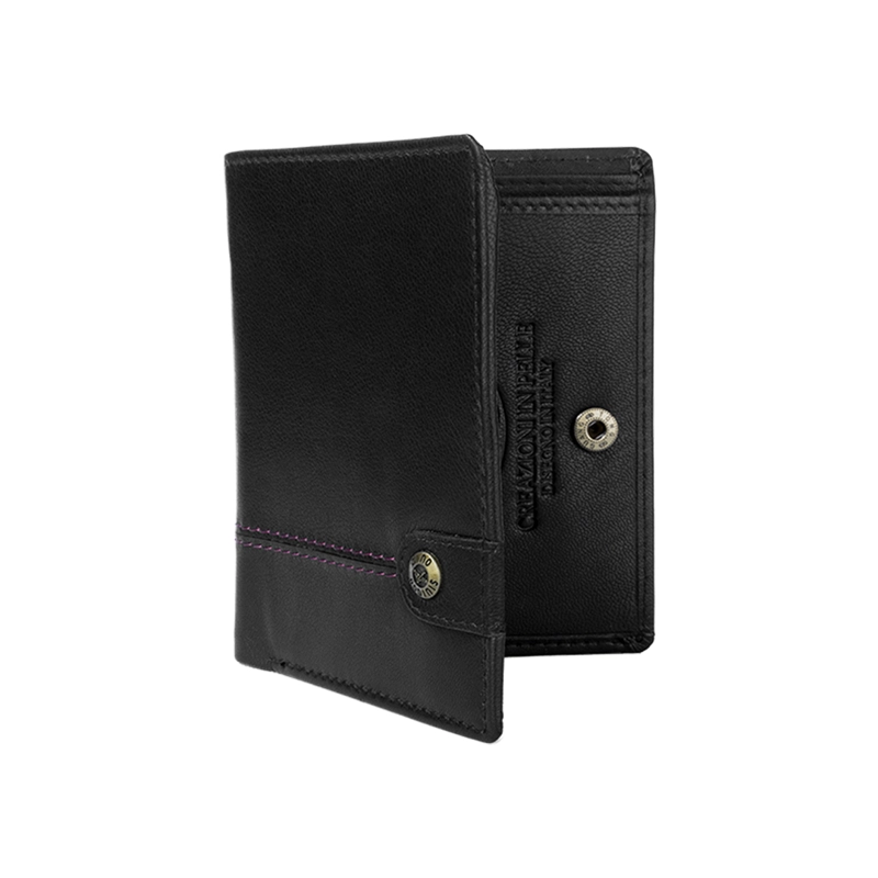 BILLETERA DE CUERO GINO RODINIS BURANO 1182 NEGRO - 4