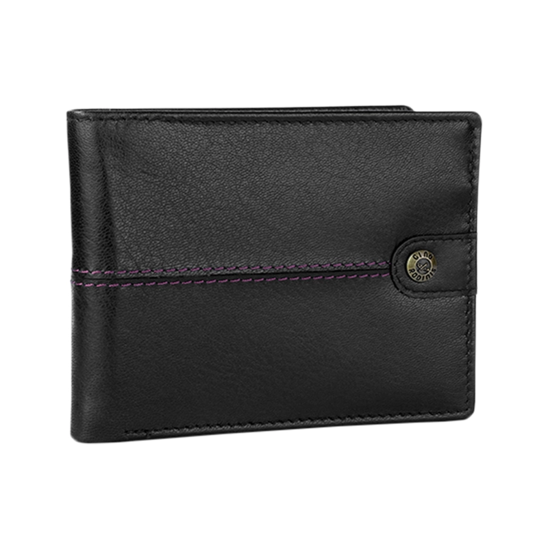 BILLETERA DE CUERO GINO RODINIS BURANO 1181 NEGRO - 1