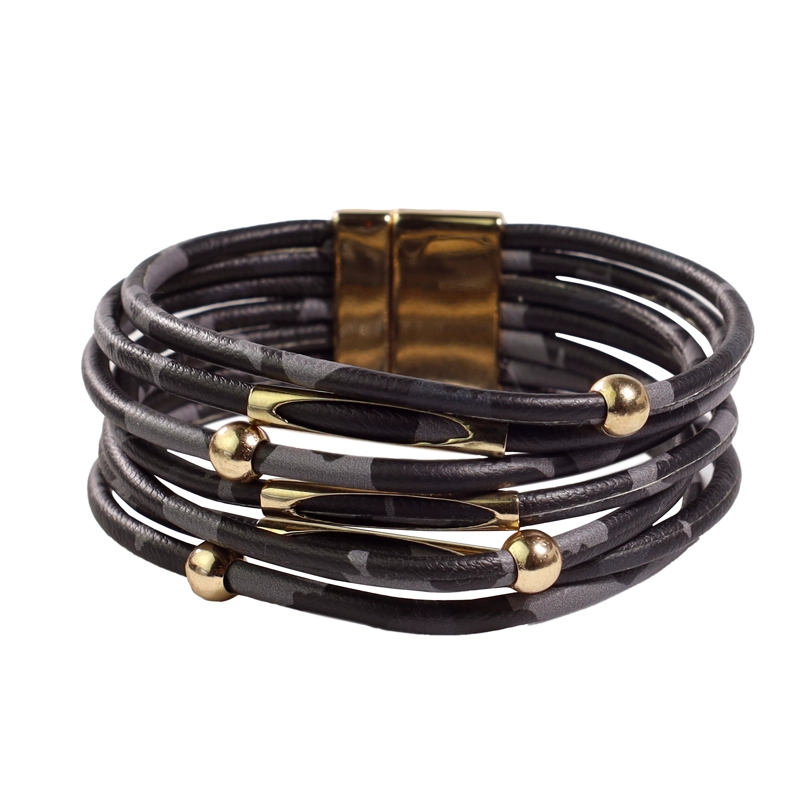 BRAZALETE GINO RODINIS B394  GRIS / NEGRO - 1