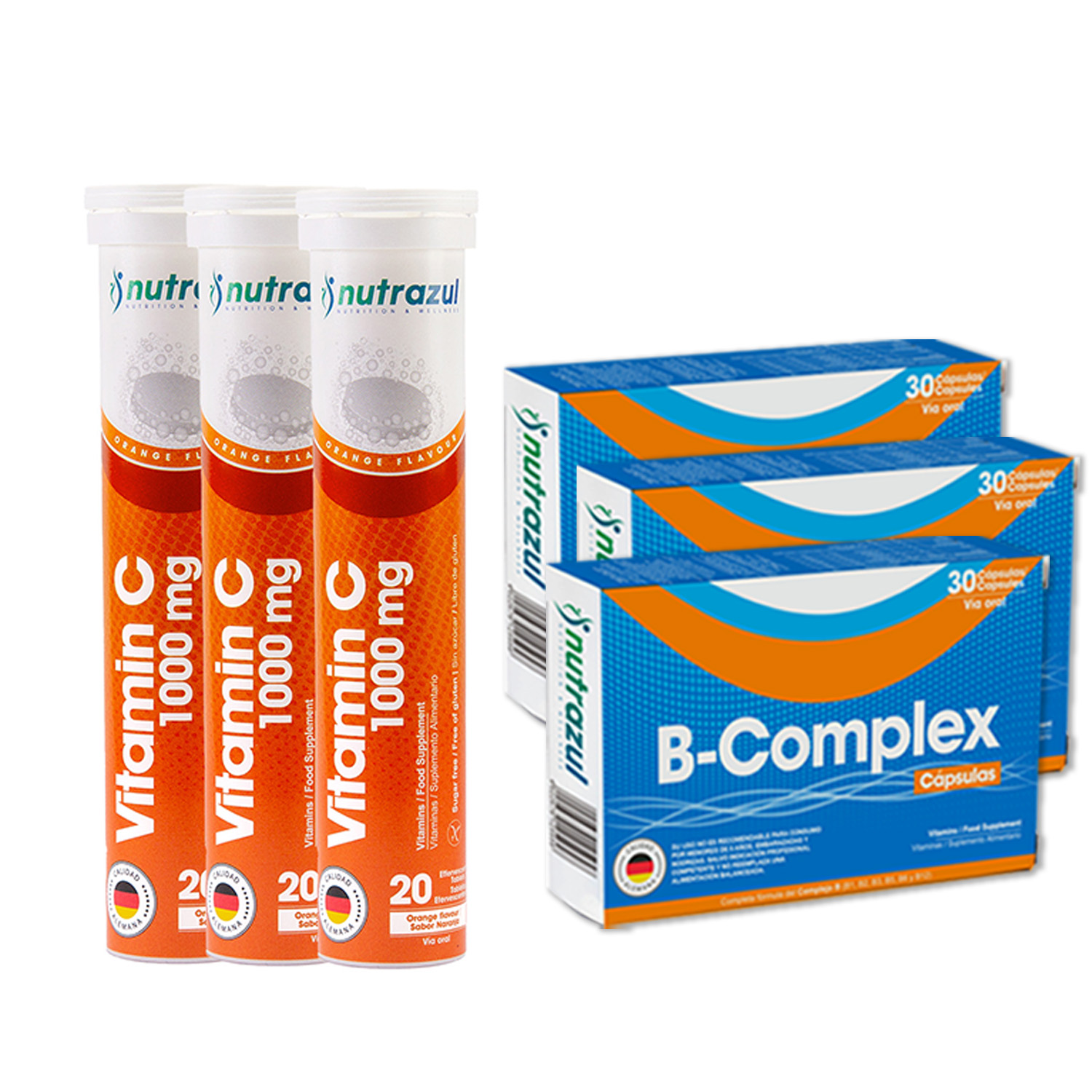 3 COMPLEJO B+ 3 VITAMINA C 1000 MG (PACK 6 U) - 1
