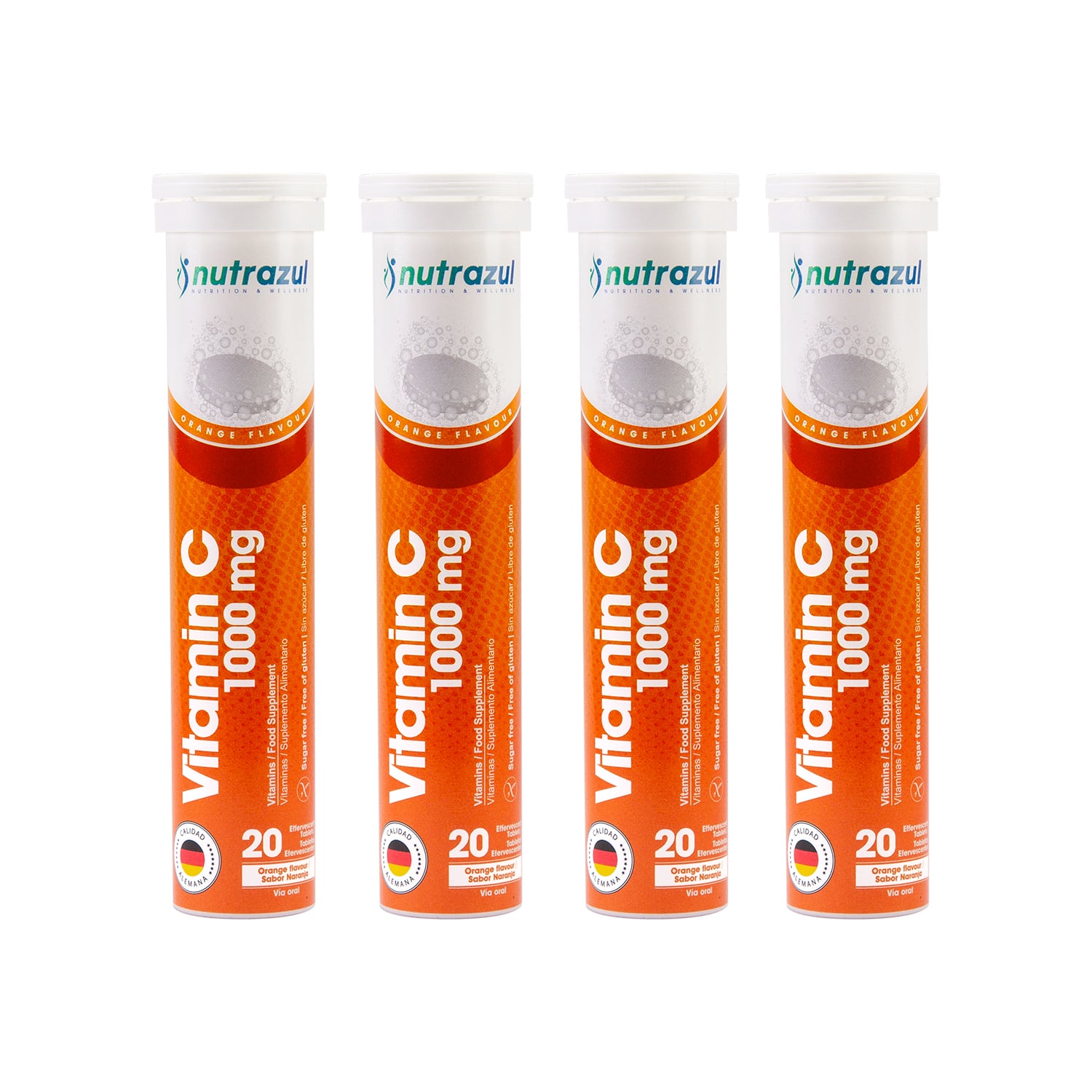 VITAMINA C 1000 MG NUTRAZUL SABOR NARANJA -PACK 4 UNIDADES. - 1