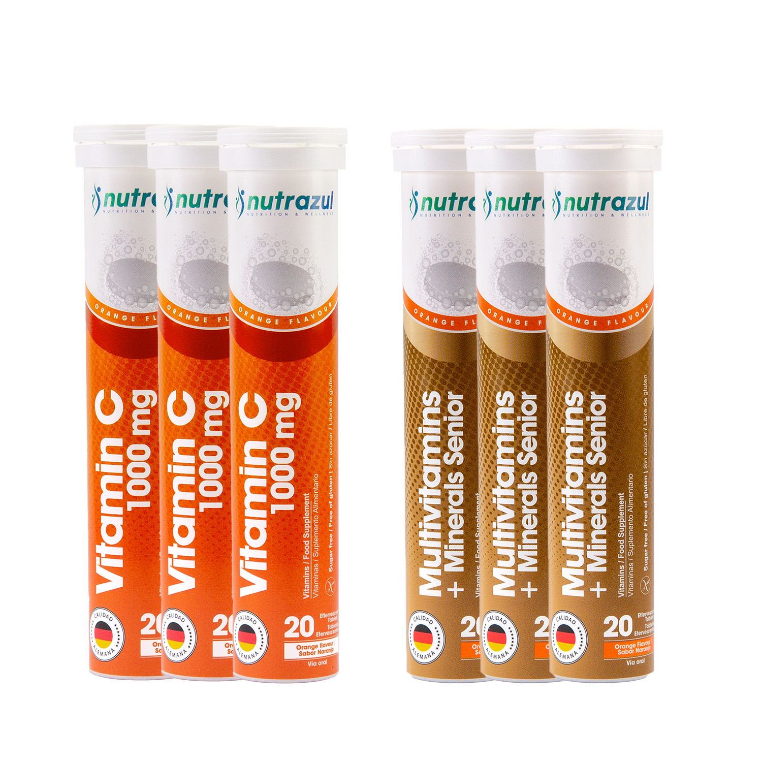 3 VITAMINA C 1000 MG + 3 MULTIVITAMINICOS SENIOR NUTRAZUL-PACK 6 UNIDADES. - 1