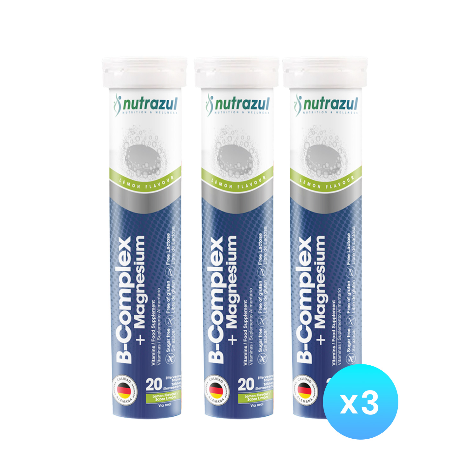 MAGNESIO 300 MG + B-COMPLEX NUTRAZUL -PACK 3 UNIDADES - 1