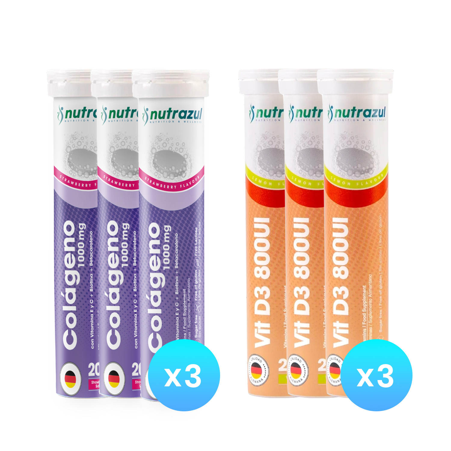 3 COLAGENO HIDROLIZADO MARINO 1000 MG + 3 VIT D3 800 UI (PACK 6 U) - 1