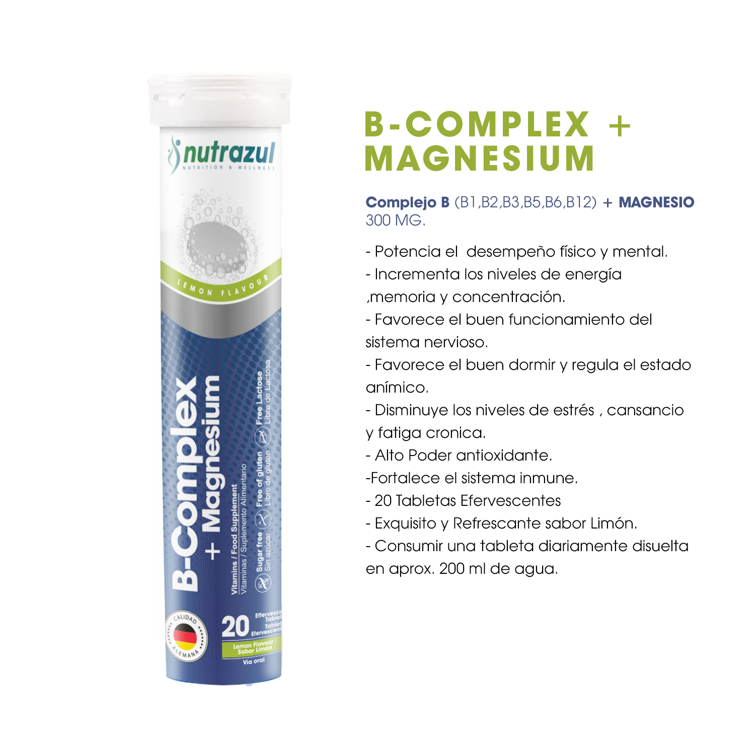 B -COMPLEX + MAGNESIO (3) + VITAMINA C 1000 MG (3) NUTRAZUL  - PACK 6 UNIDADES. - 2