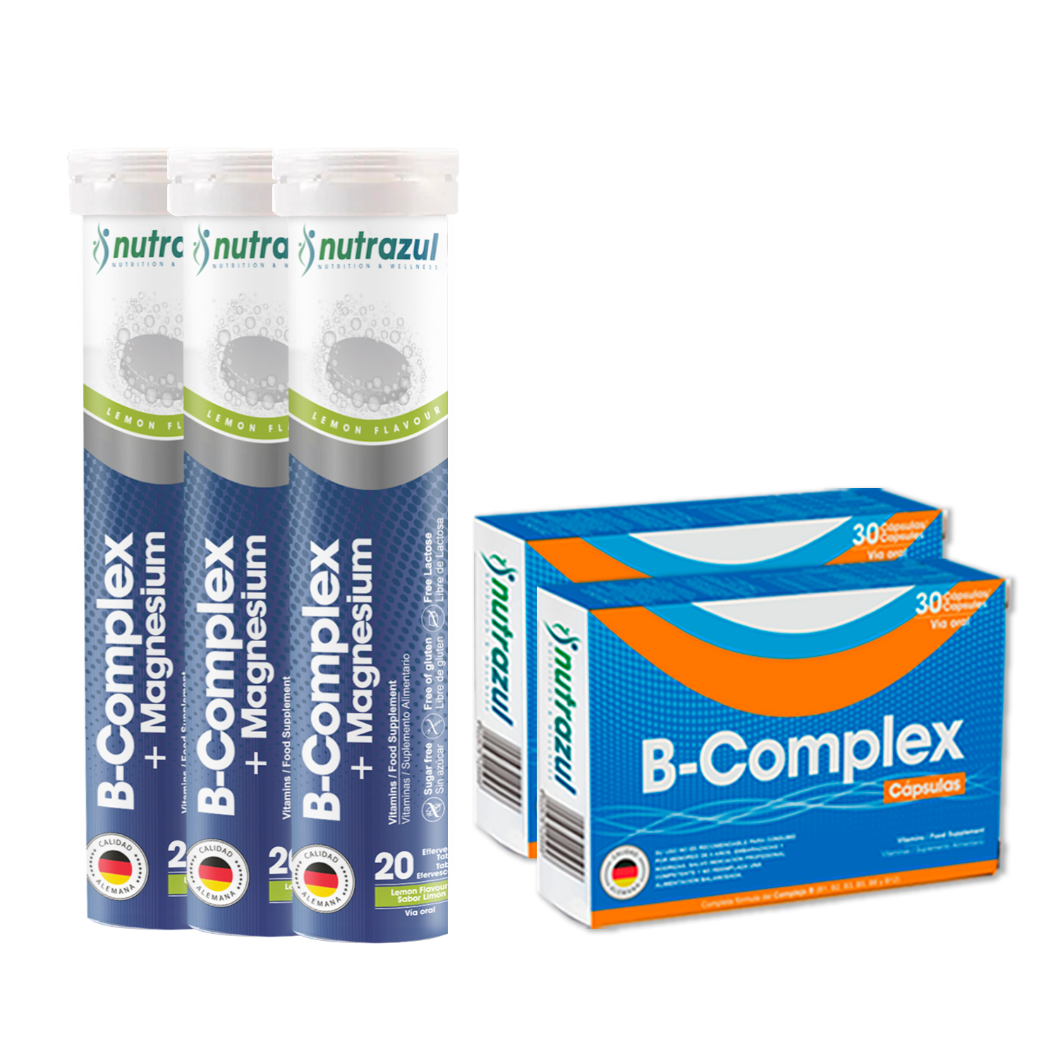 B -COMPLEX + MAGNESIO (3) + B-COMPLEX CÁPSULAS (2) - PACK 5 UNIDADES. - 1