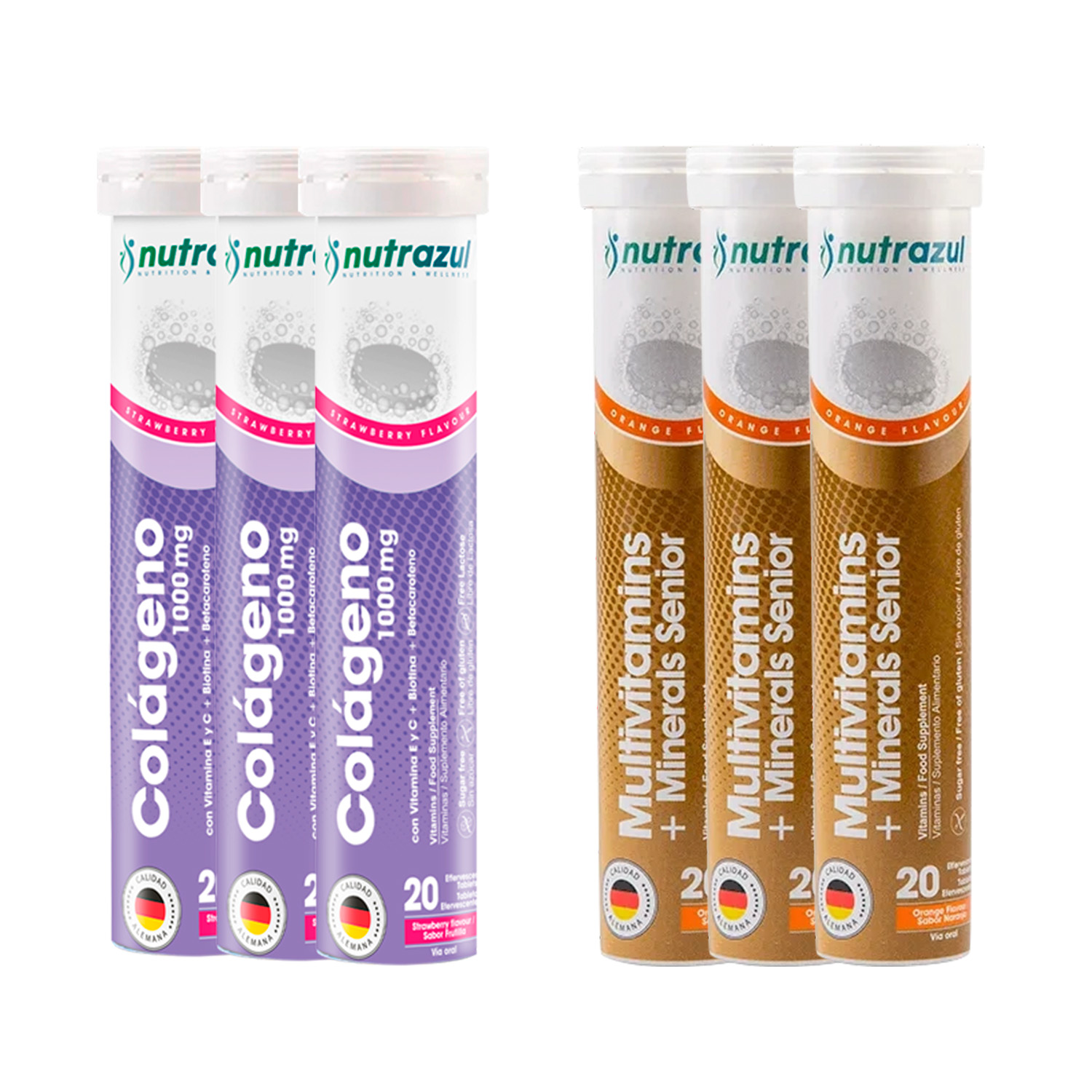 3 tubos de Colágeno Marino Hidrolizado + 3 Tubos Multivitamins + Minerals Senior (Pack 6 unidades) - 1