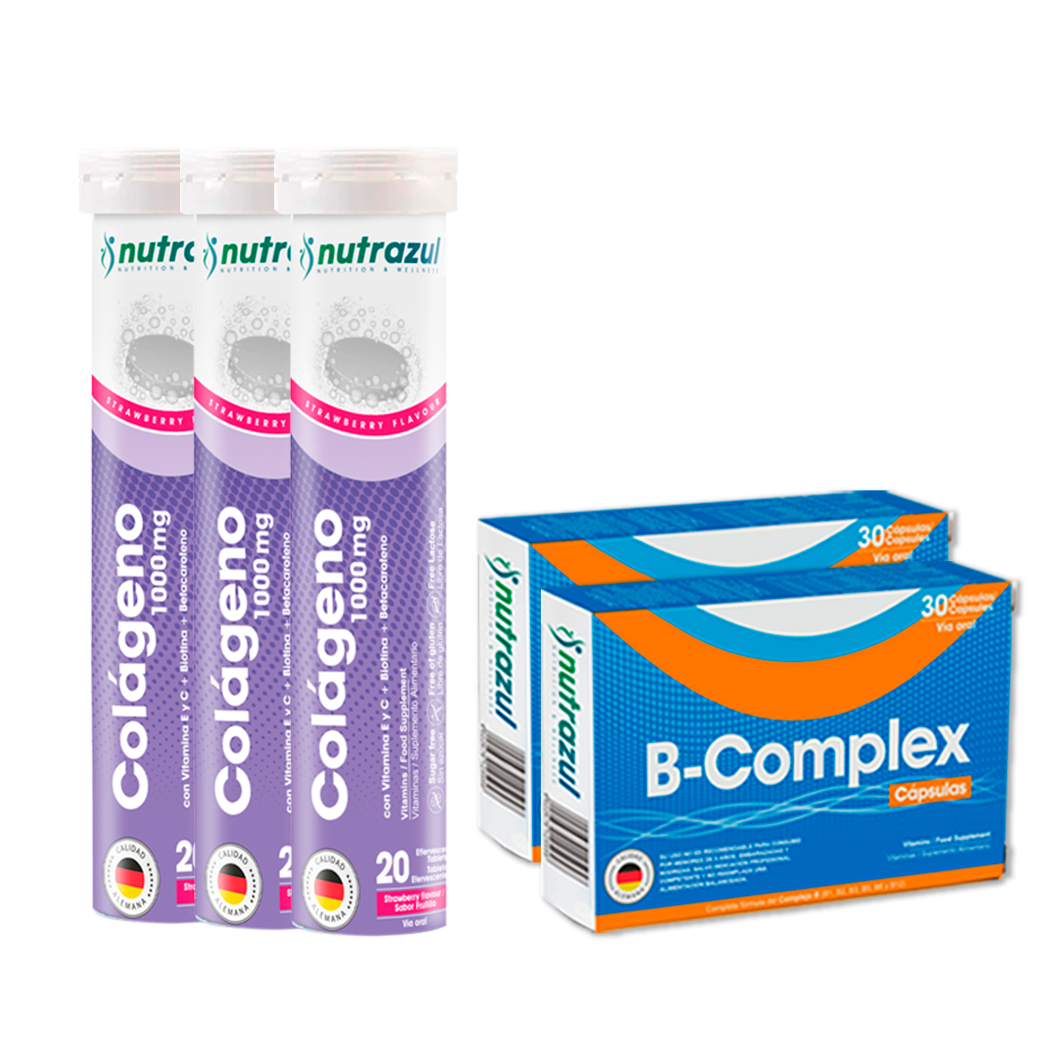COLÁGENO 1000 MG (3) + B-COMPLEX CÁPSULAS (2) -PACK 5 UNIDADES. | - 1