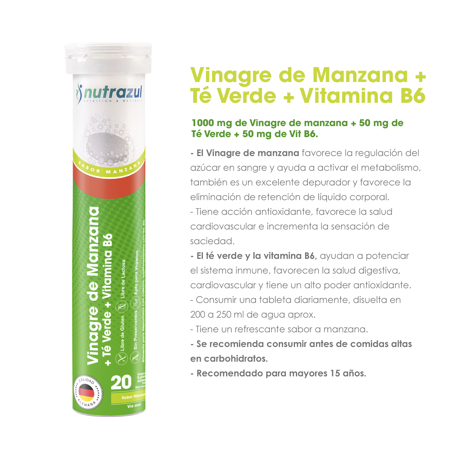 3 VINAGRE DE MANZANA + 3 MULTIVITAMINICOS NUTRAZUL -PACK 6 UNIDADES - 2