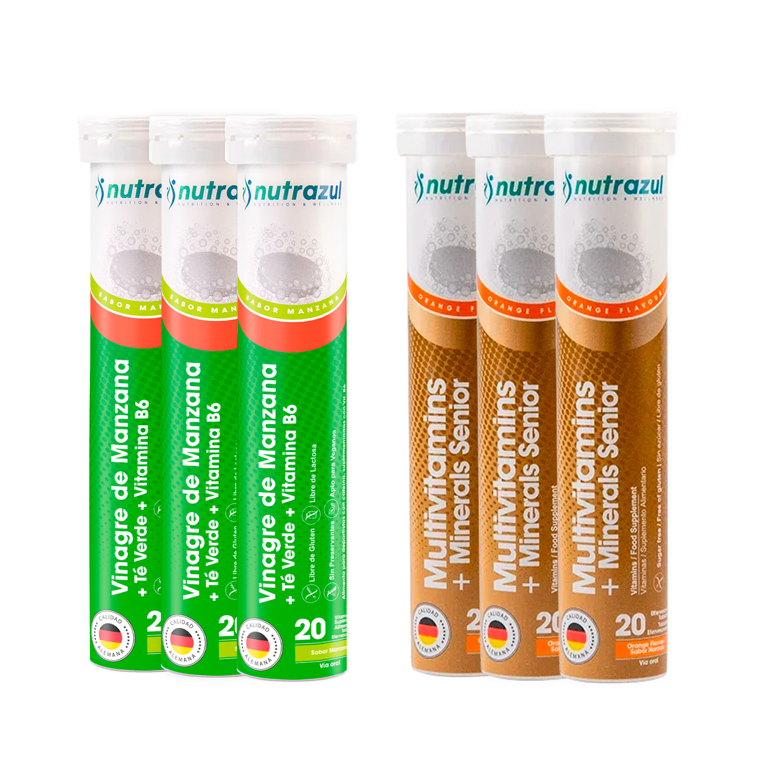 3 VINAGRE DE MANZANA + 3 MULTIVITAMINICOS SENIOR NUTRAZUL -PACK 6 UNIDADES - 1