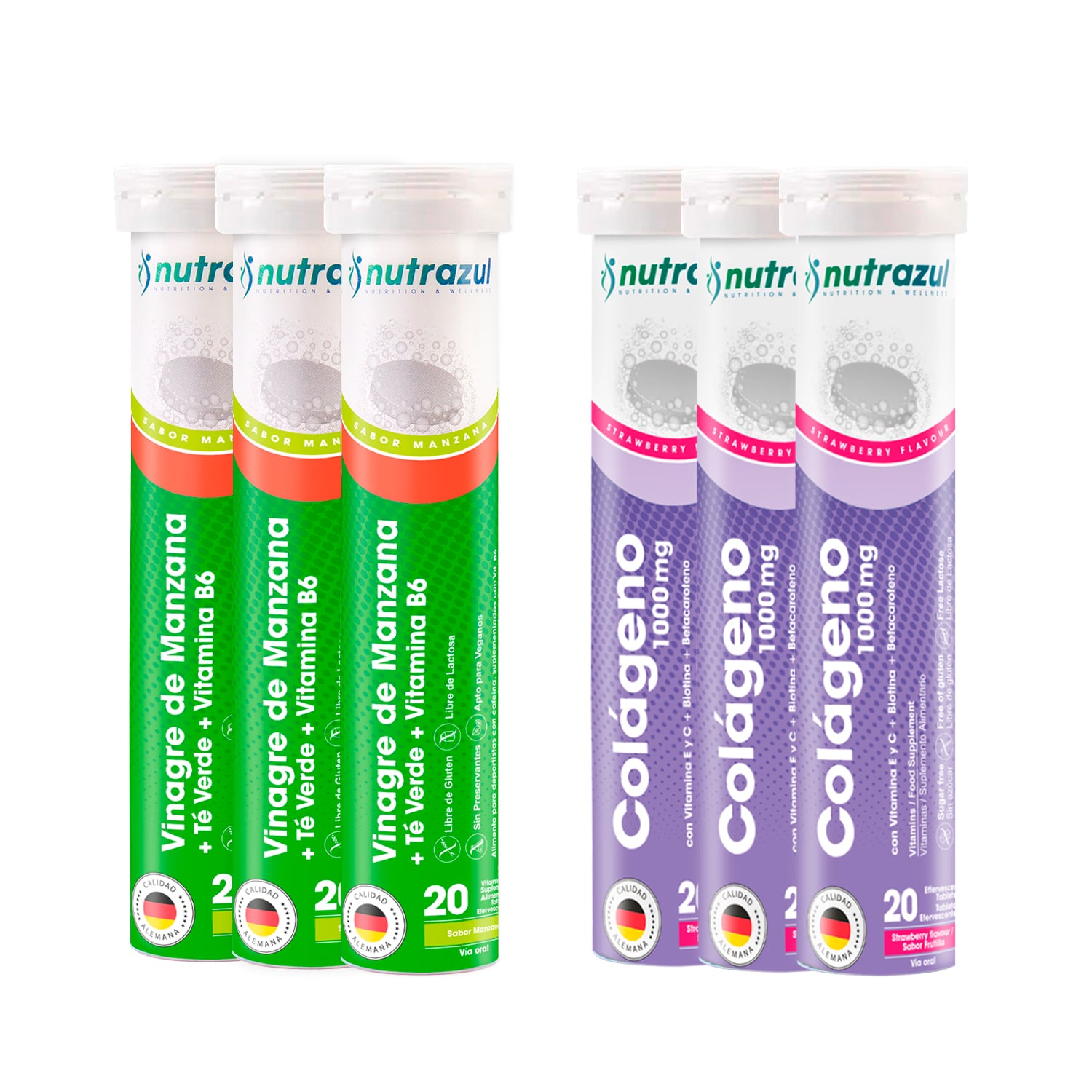 3 VINAGRE DE MANZANA + 3 COLAGENO MARINO NUTRAZUL -PACK 6 UNIDADES - 1