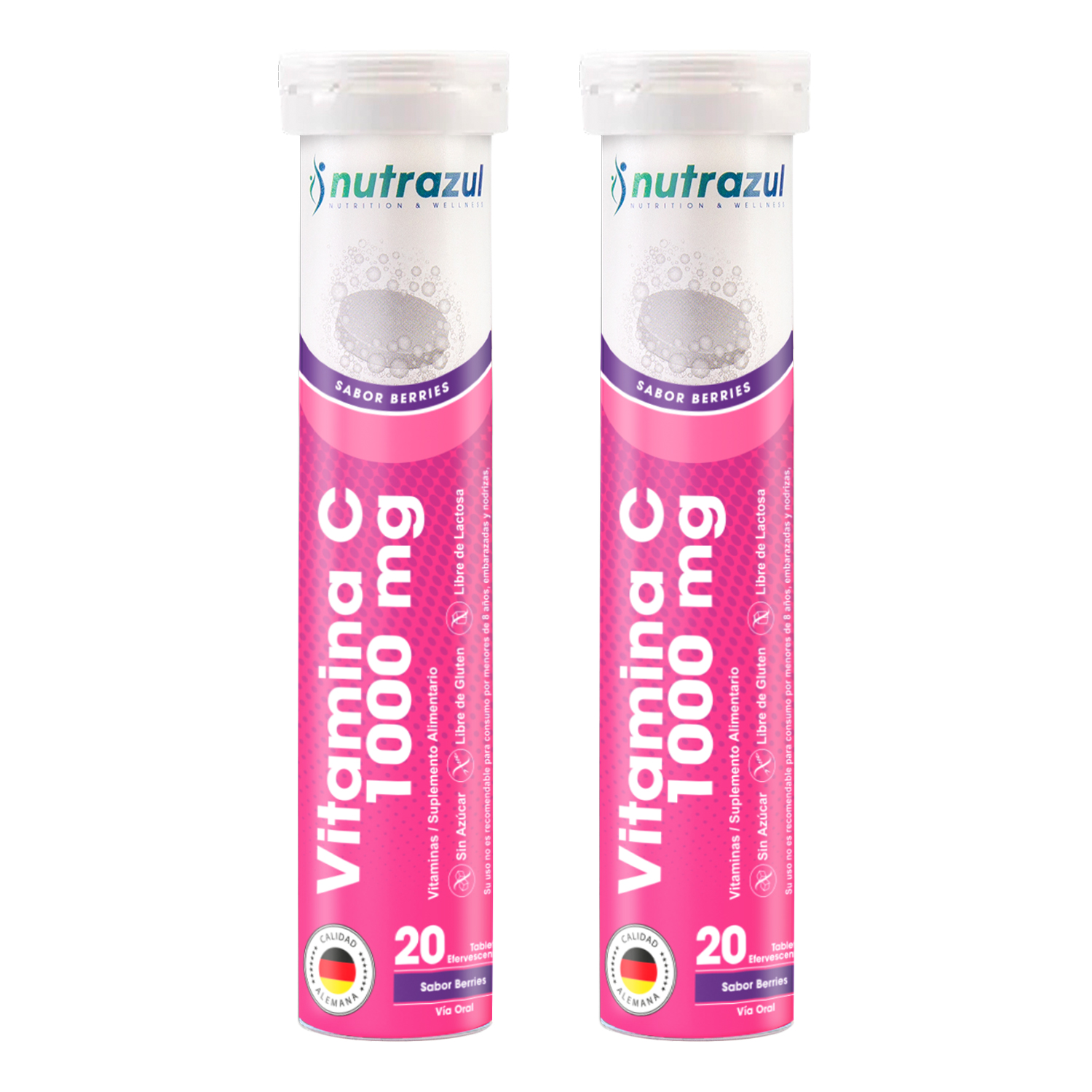 VITAMINA C 1000 MG -PACK 2 UNIDADES -BERRIES. - 1