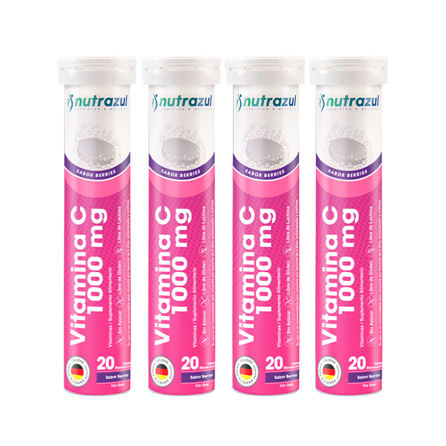 VITAMINA C 1000 MG -PACK 4 UNIDADES -BERRIES. - 1