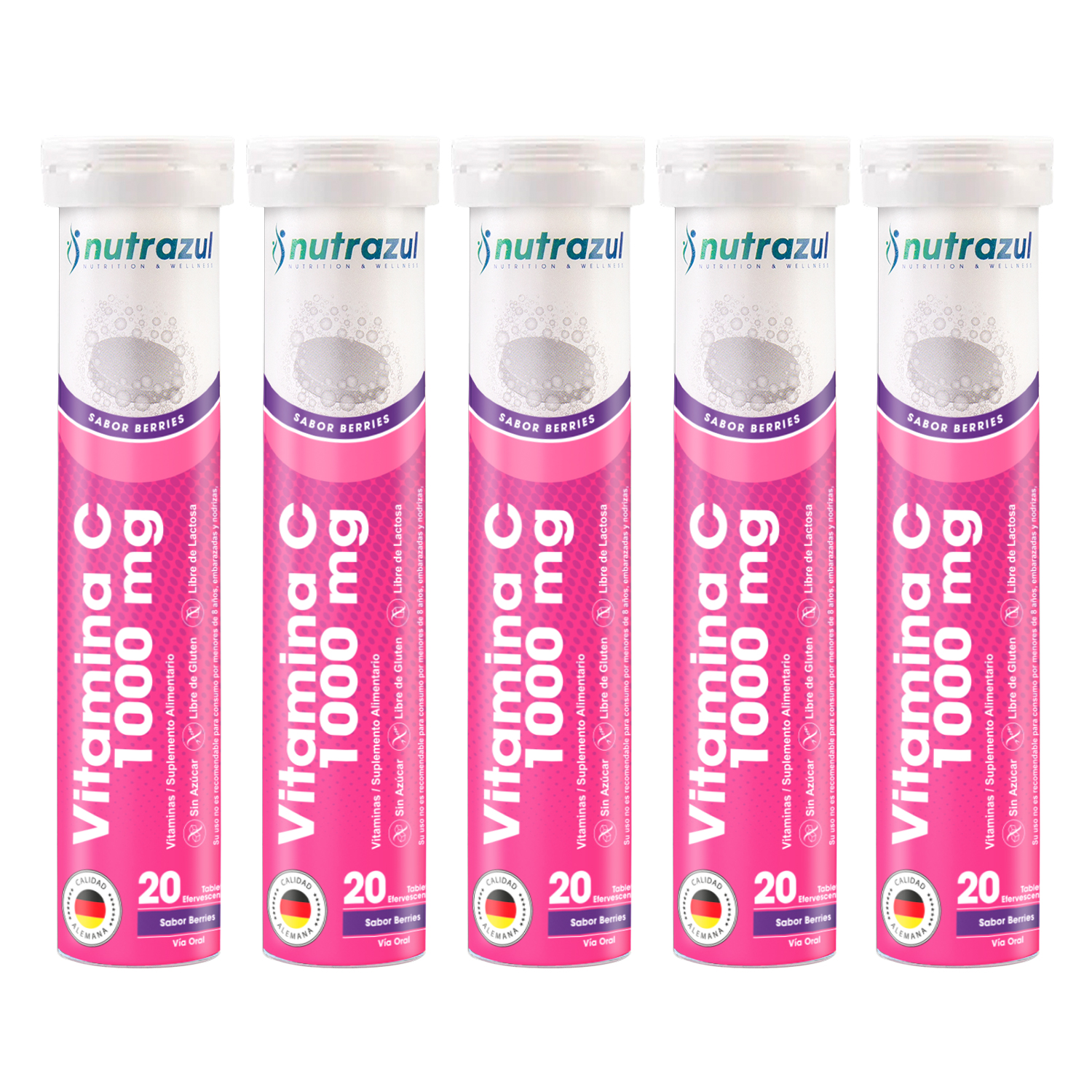 VITAMINA C 1000 MG -PACK 5 UNIDADES - BERRIES - 1
