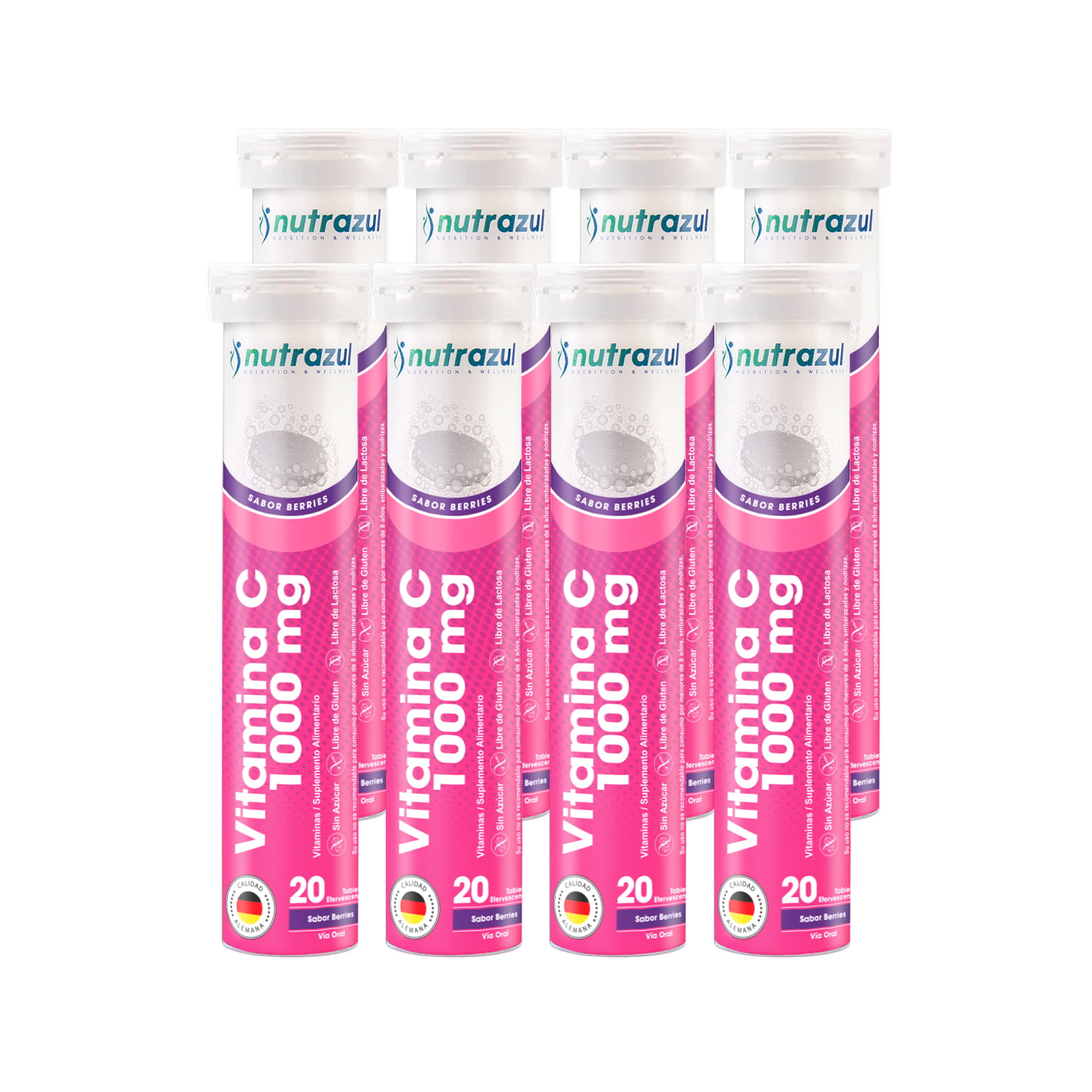 VITAMINA C 1000 MG  -PACK 8 UNIDADES - BERRIES - 1