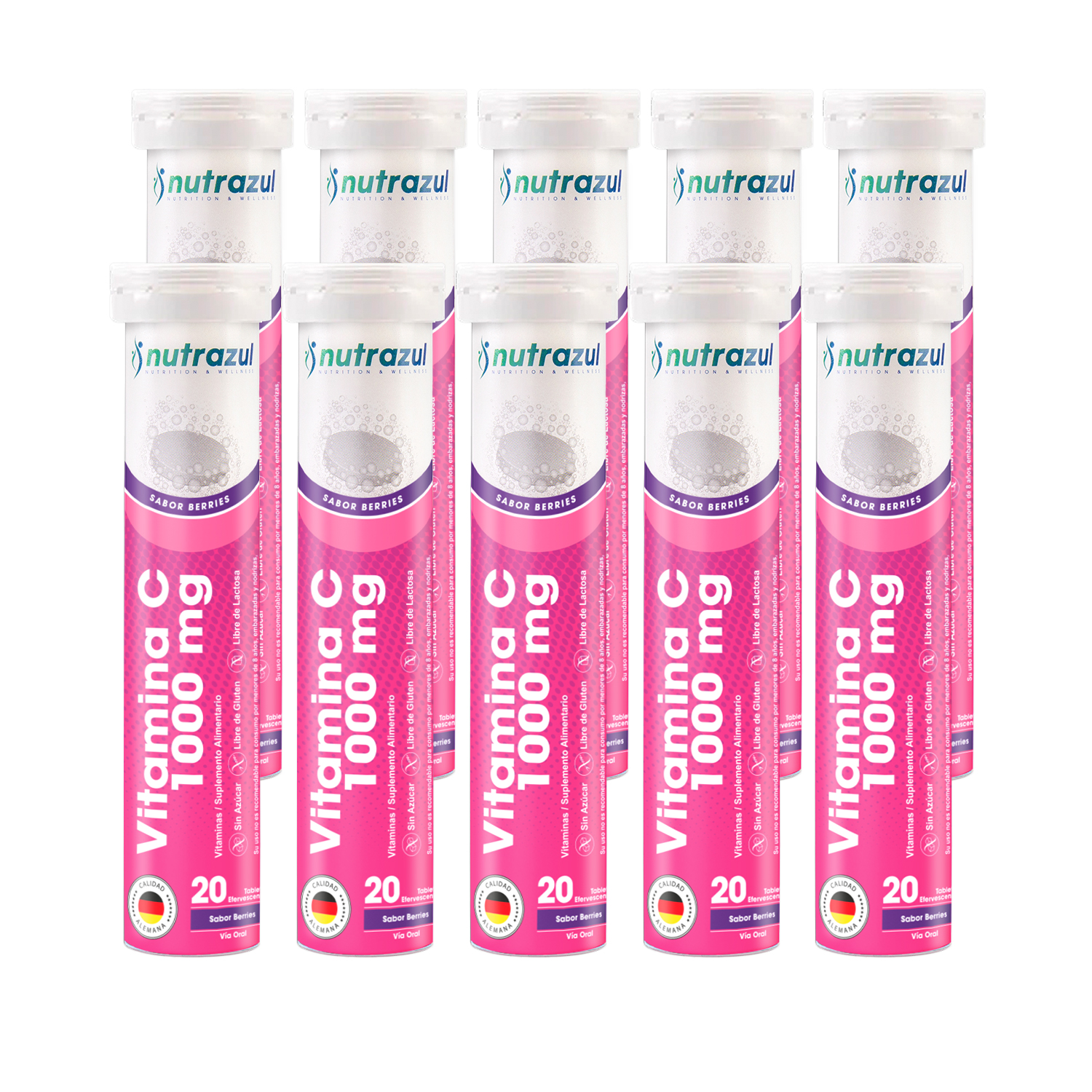 VITAMINA C 1000 MG -PACK 10 UNIDADES - BERRIES - 1