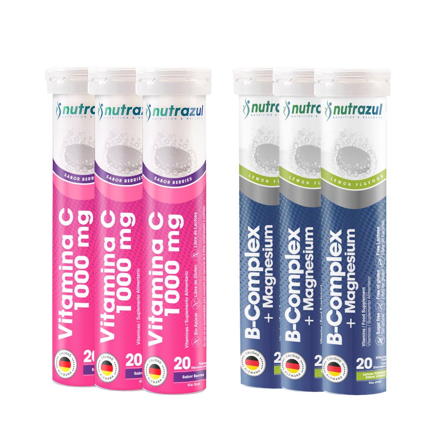 VITAMINA C 1000 MG (3) + B-COMPLEX -MAGNESIO (3)- PACK 6 - 1