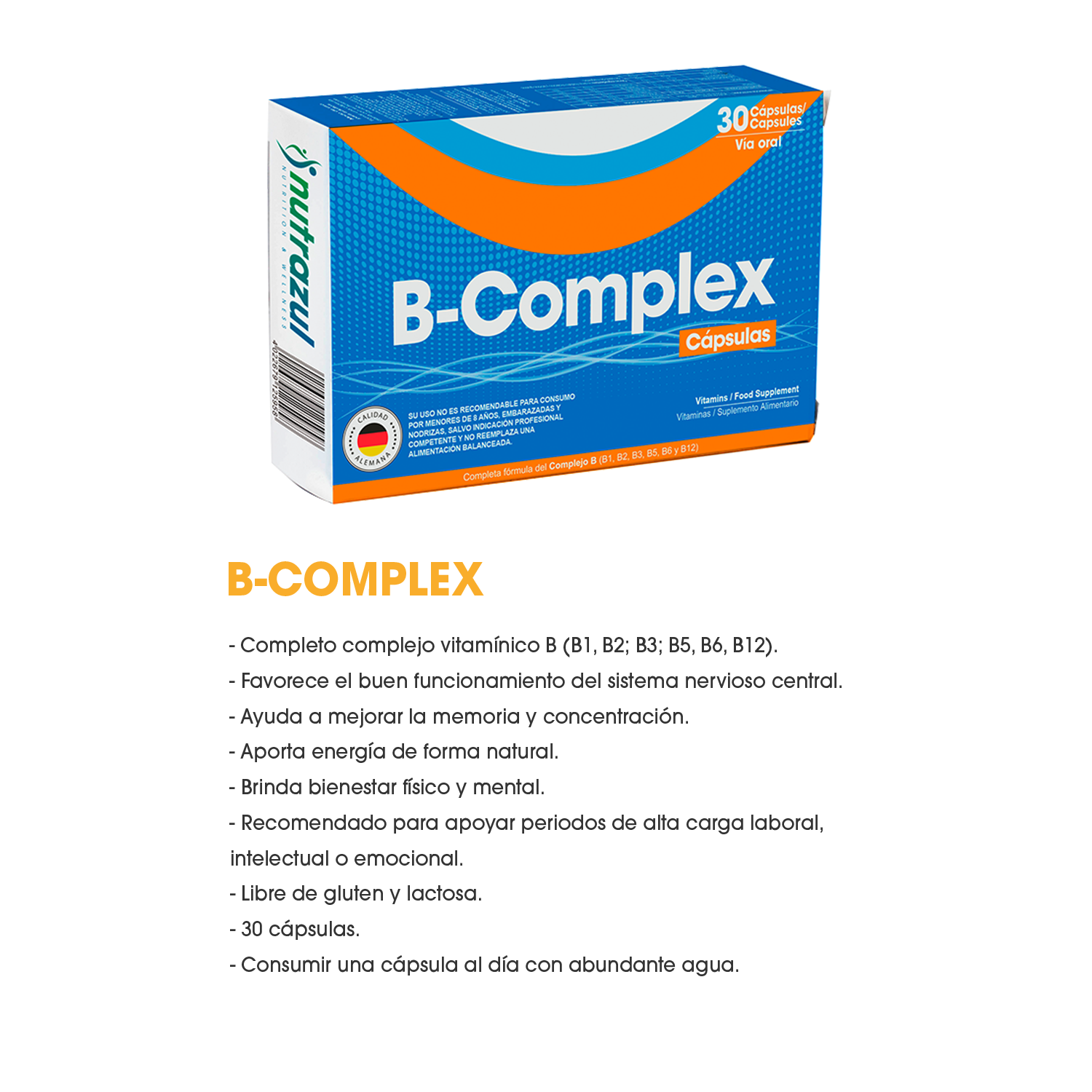 VINAGRE DE MANZANA 1000 MG (3) + B-COMPLEX CÁPSULAS (2) - PACK 5TE VERDE NUTRAZUL -PACK 2 UNIDADES - 5
