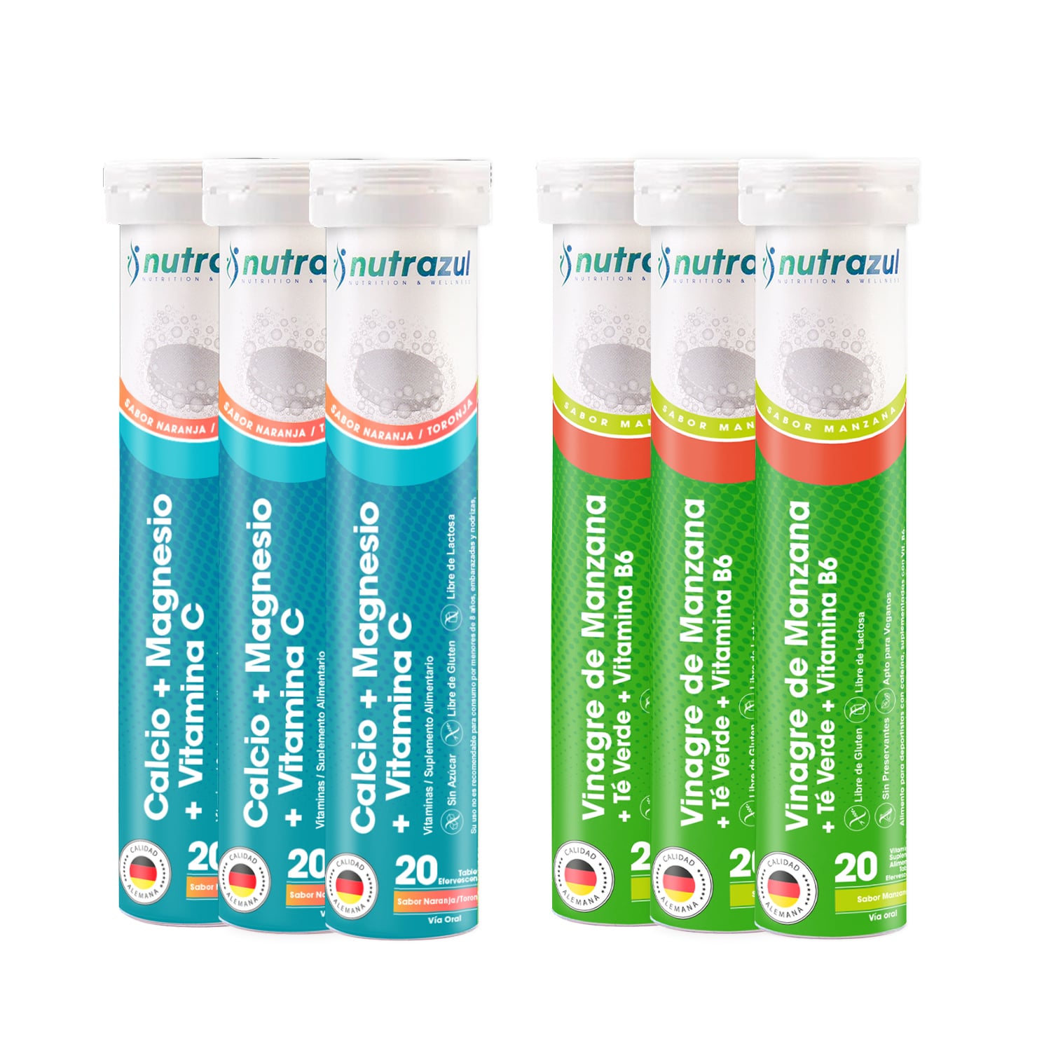 CALCIO -MAGNESIO (3) + VINAGRE DE MANZANA-TÉVERDE (3) - PACK 6 - 1