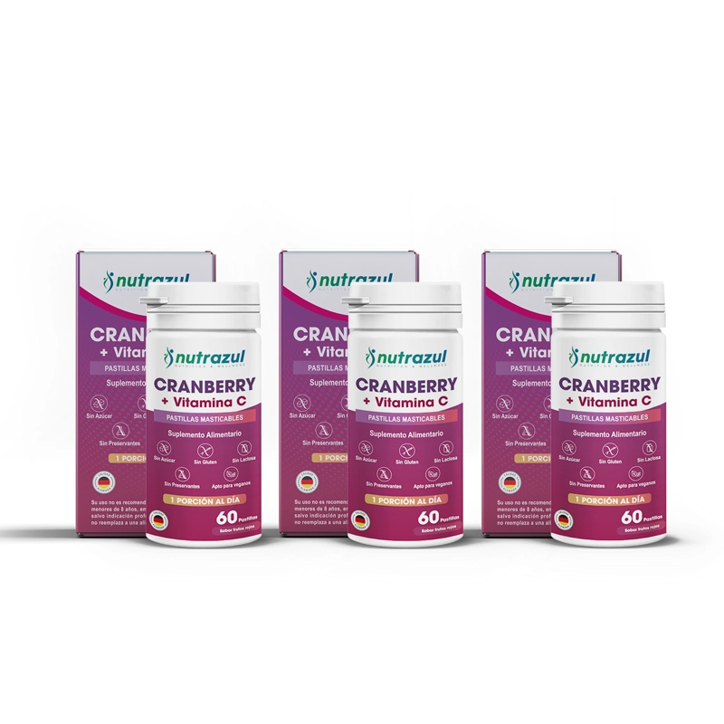 CRANBERRY + VITAMINA C NUTRAZUL- PACK 3 UNIDADES - 1