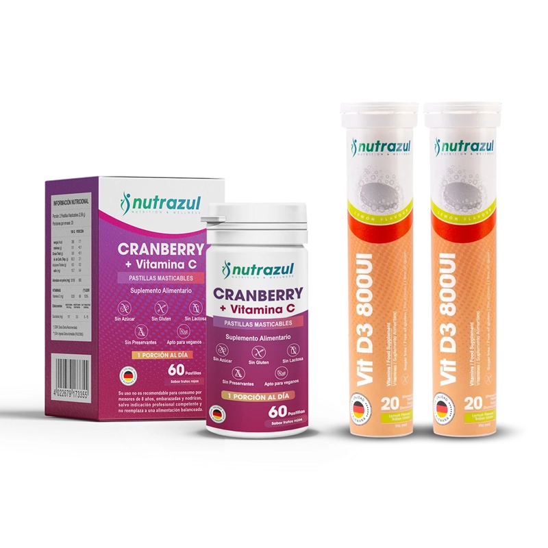 CRANBERRY VITAMINA C + VITAMINA D3 NUTRAZUL PACK 3 - 1