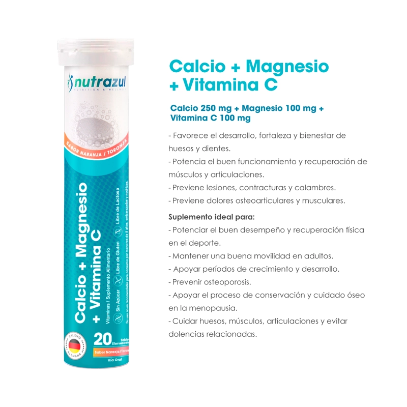 CRANBERRY VIT C + CALCIO - MAGNESIO  NUTRAZUL - PACK 3 U - 7
