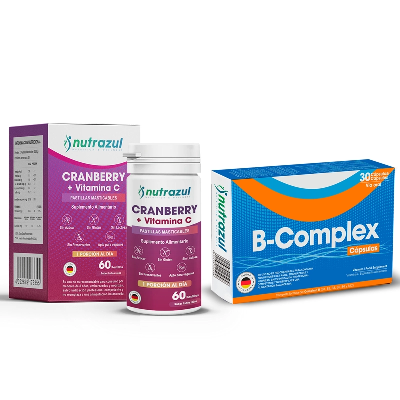 CRANBERRY VITAMINA C + B-COMPLEX NUTRAZUL -PACK 2 - 1
