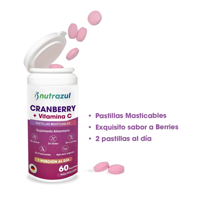 CRANBERRY  + VITAMINA C 1000 MG  - NUTRAZUL - PACK 3 - 6