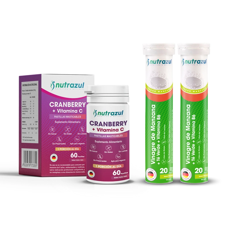 CRANBERRY VITAMINA C + VINAGRE DE MANZANA - PACK 3U - 1